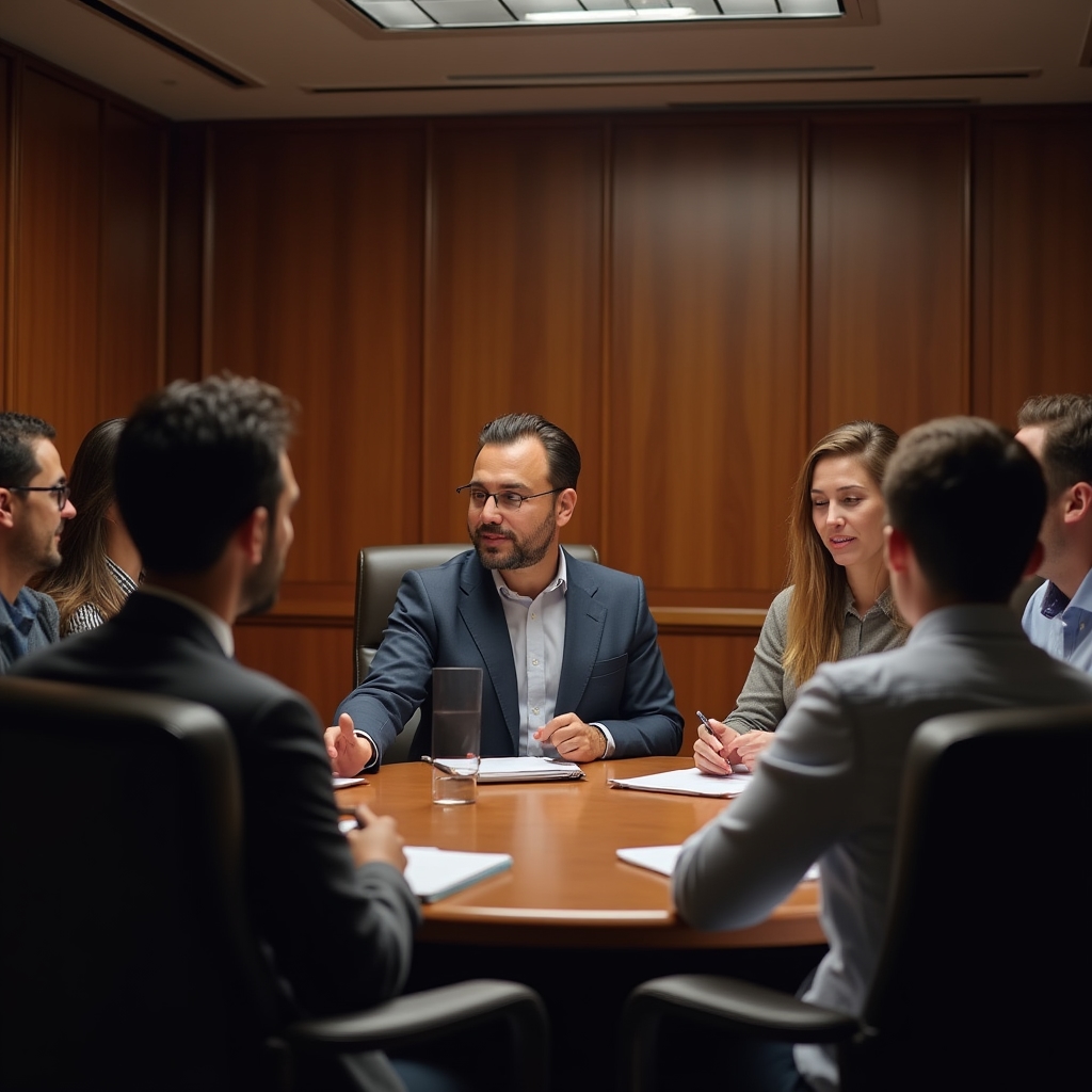 Sesión grupal semanal con profesionales participando activamente