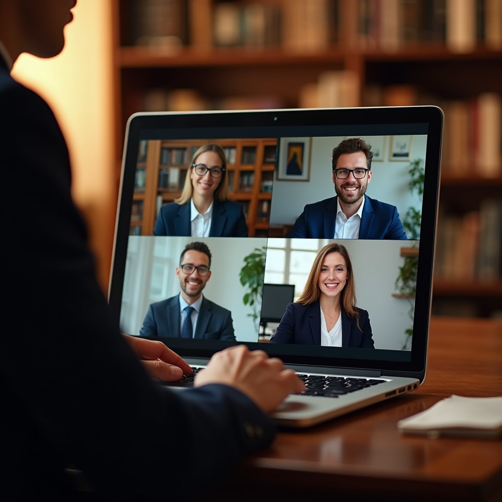 Grupo de profesionales trabajando en sesión virtual del programa
